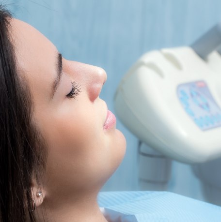 Woman relaxing during sedation dentistry visit