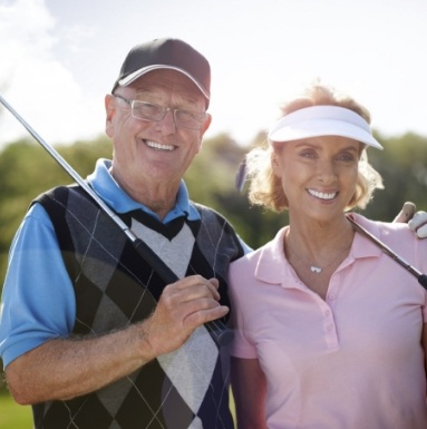 Older couple smiling together