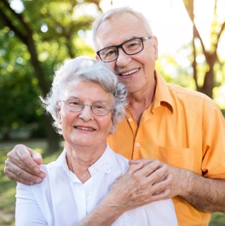 Older couple smiling together