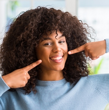 Woman looking her best after smile makeover